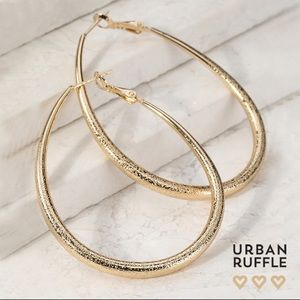 Urban Ruffle Jewelry - Textured Teardrop Hoop Earrings Urban Ruffle Jewelry - Textured Teardrop Hoop Earrings